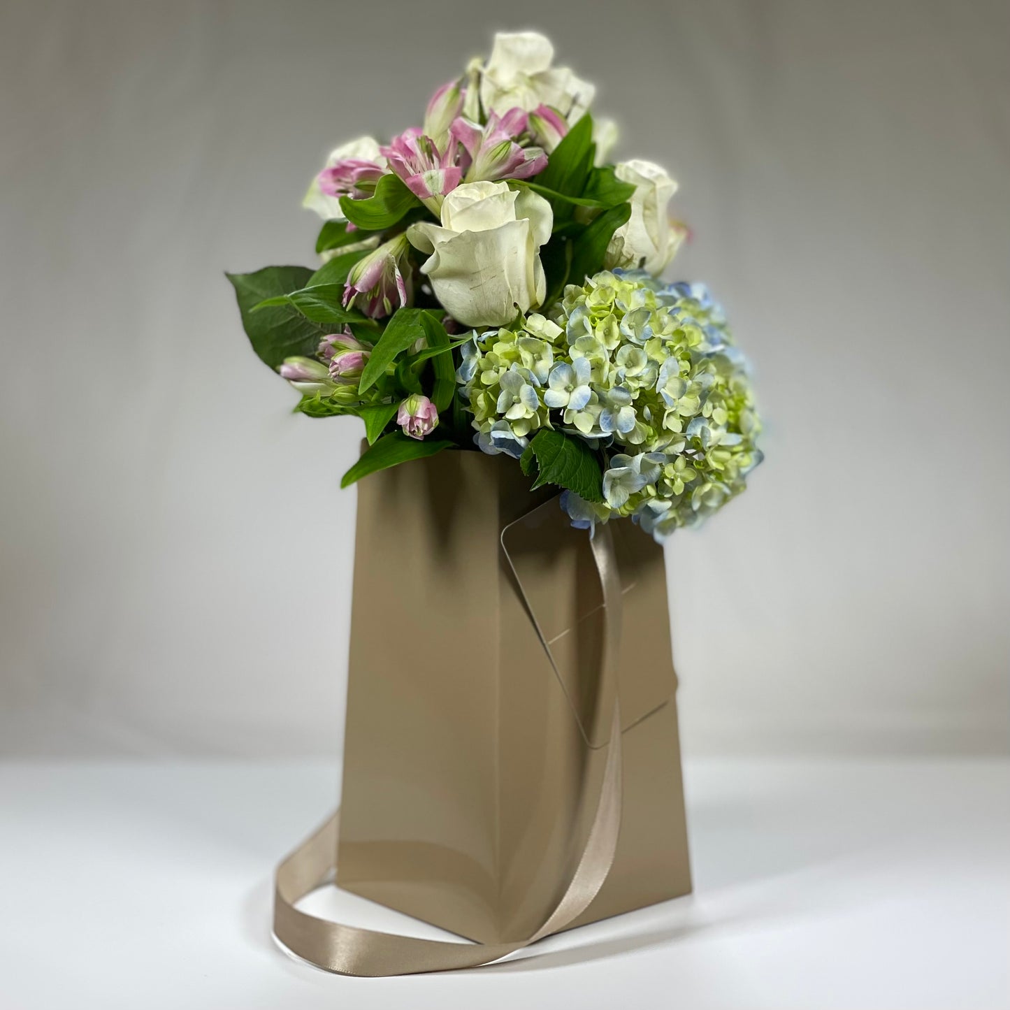 Warm Taupe FlowerBox Recyclable, Waterproof. Paper Vase