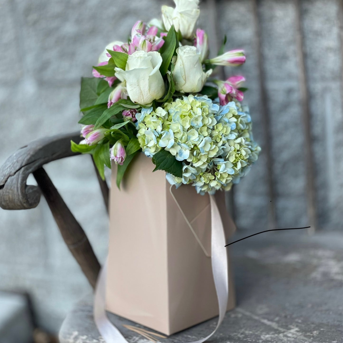 Warm Taupe FlowerBox Recyclable, Waterproof. Paper Vase