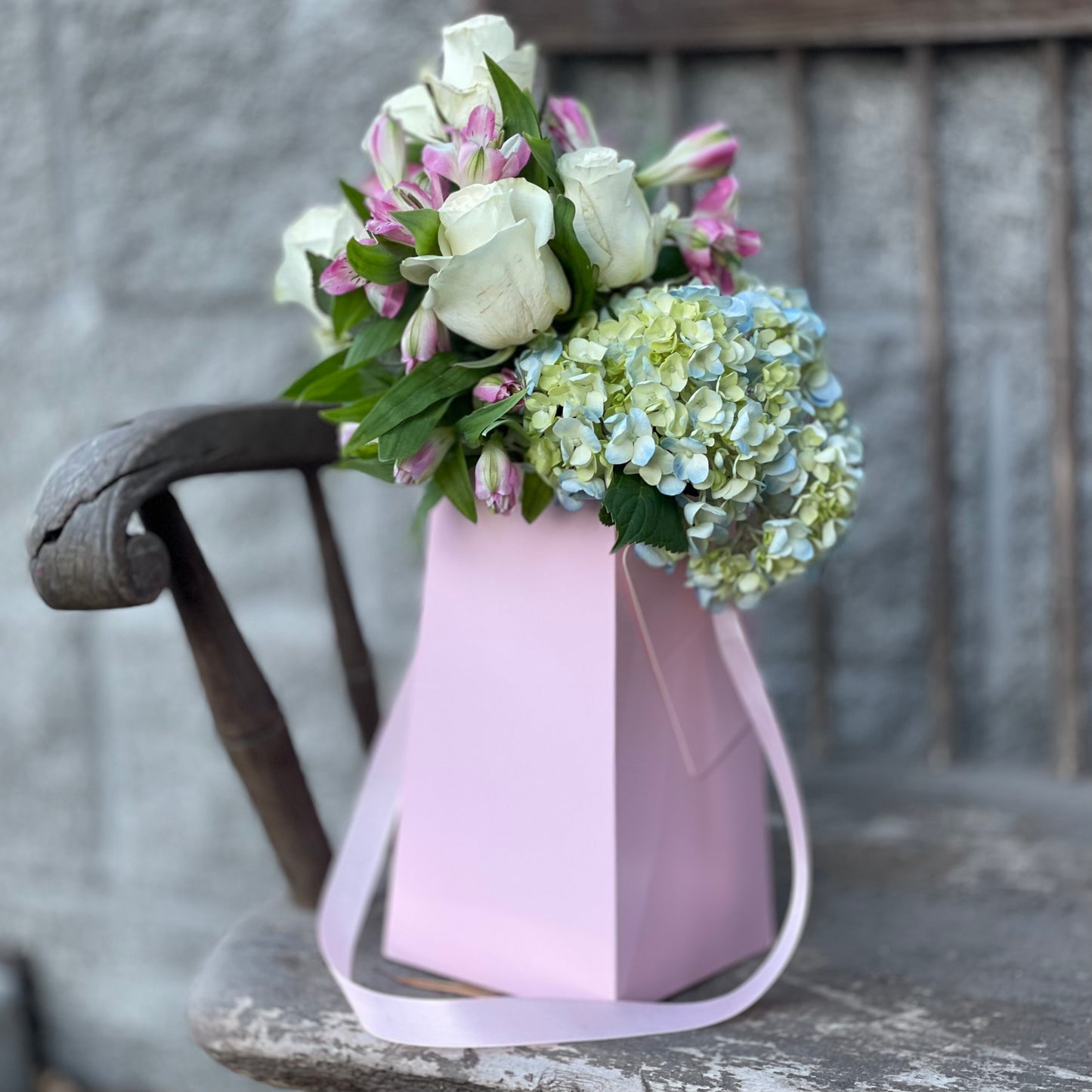 Soft Pink FlowerBox Recyclable, Waterproof. Paper Vase